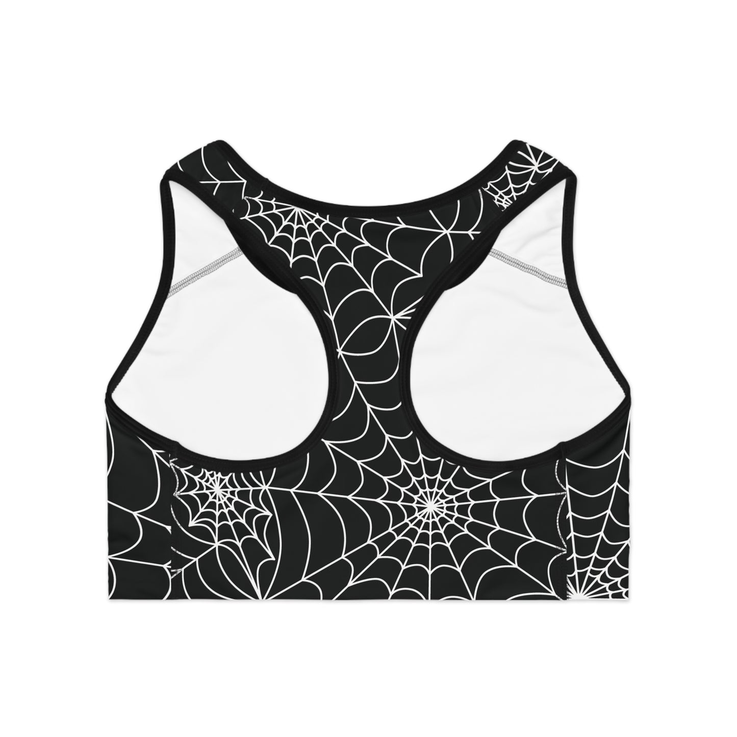 Ahhhh! Spiderwebs! Sports Bra - Black