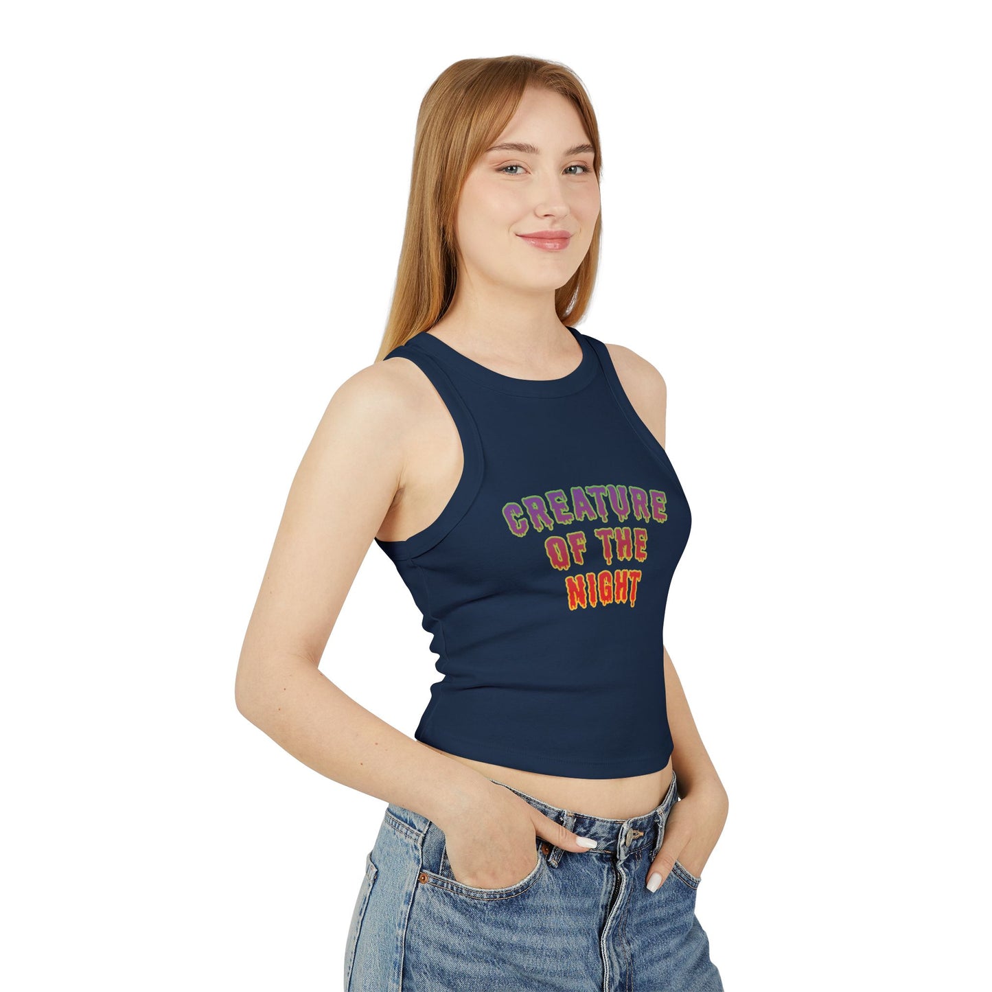 Creature of the Night Micro Rib Racer Tank Top