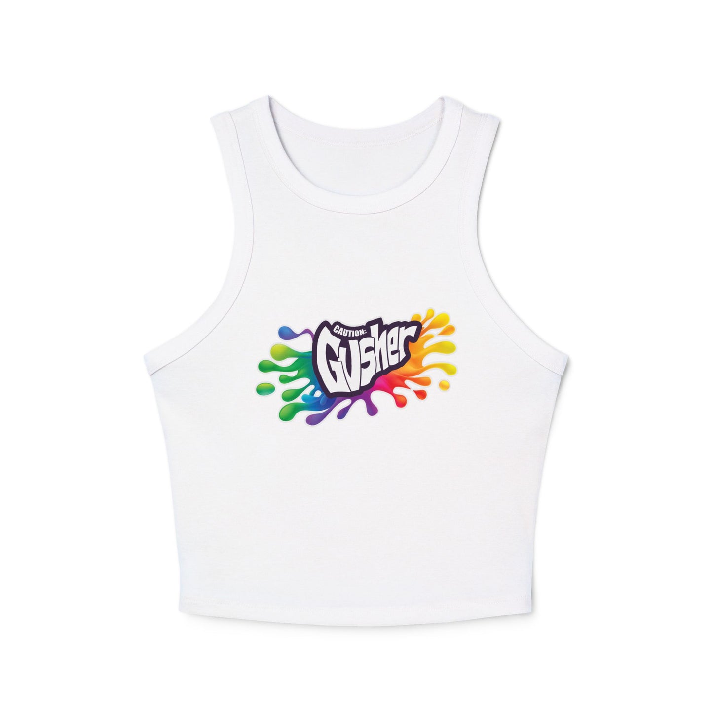 Caution: Gusher Micro Rib Racer Tank Top