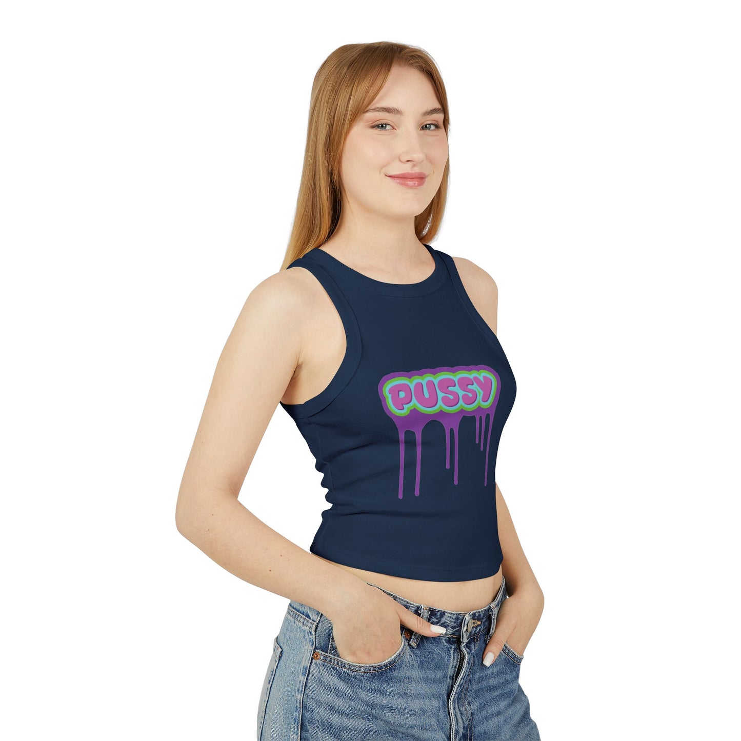 Dripping P*ssy Micro Rib Racer Tank Top