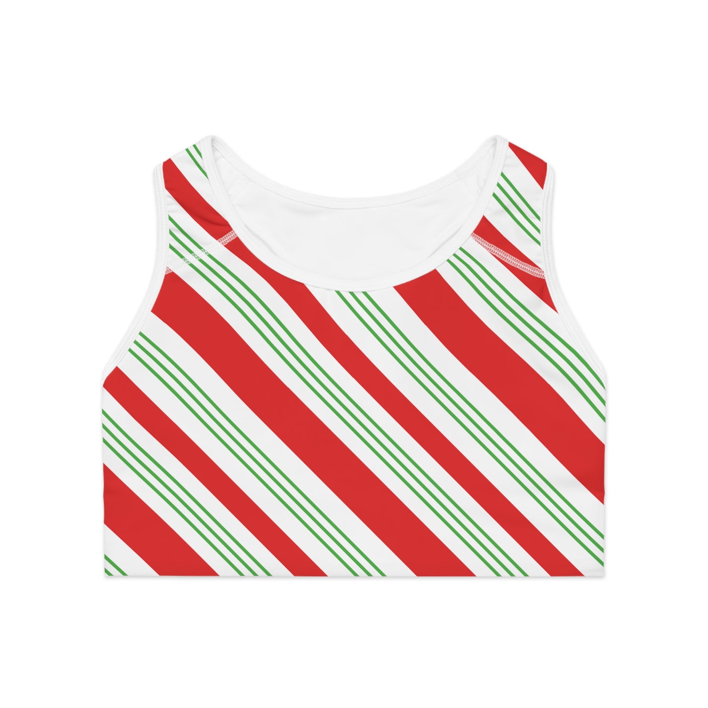 Candy Cane Sports Bra