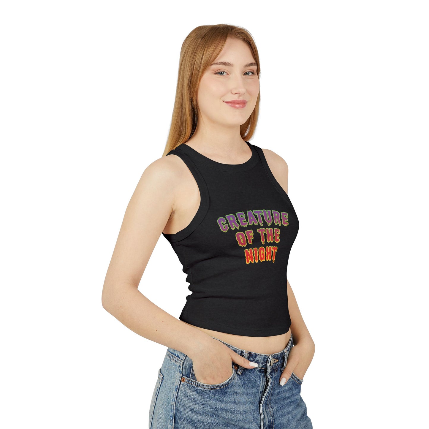 Creature of the Night Micro Rib Racer Tank Top