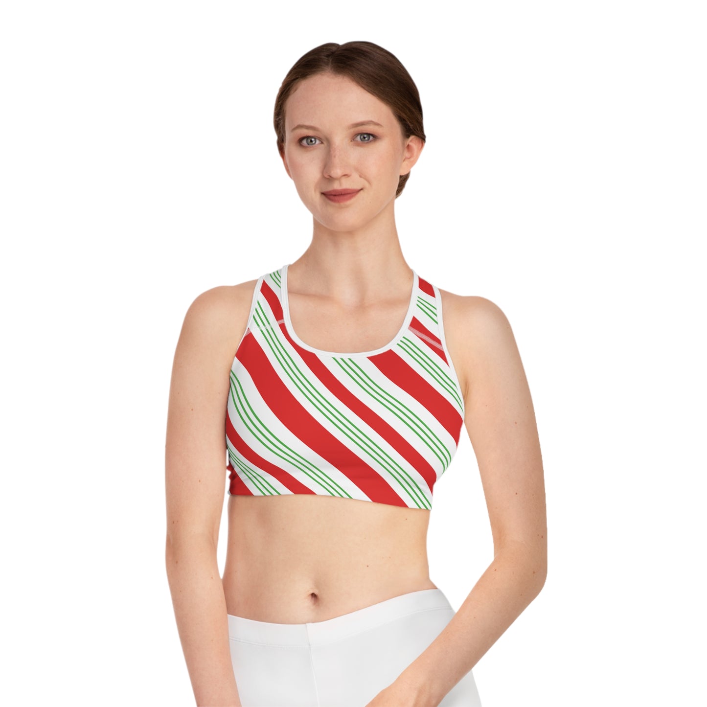 Candy Cane Sports Bra