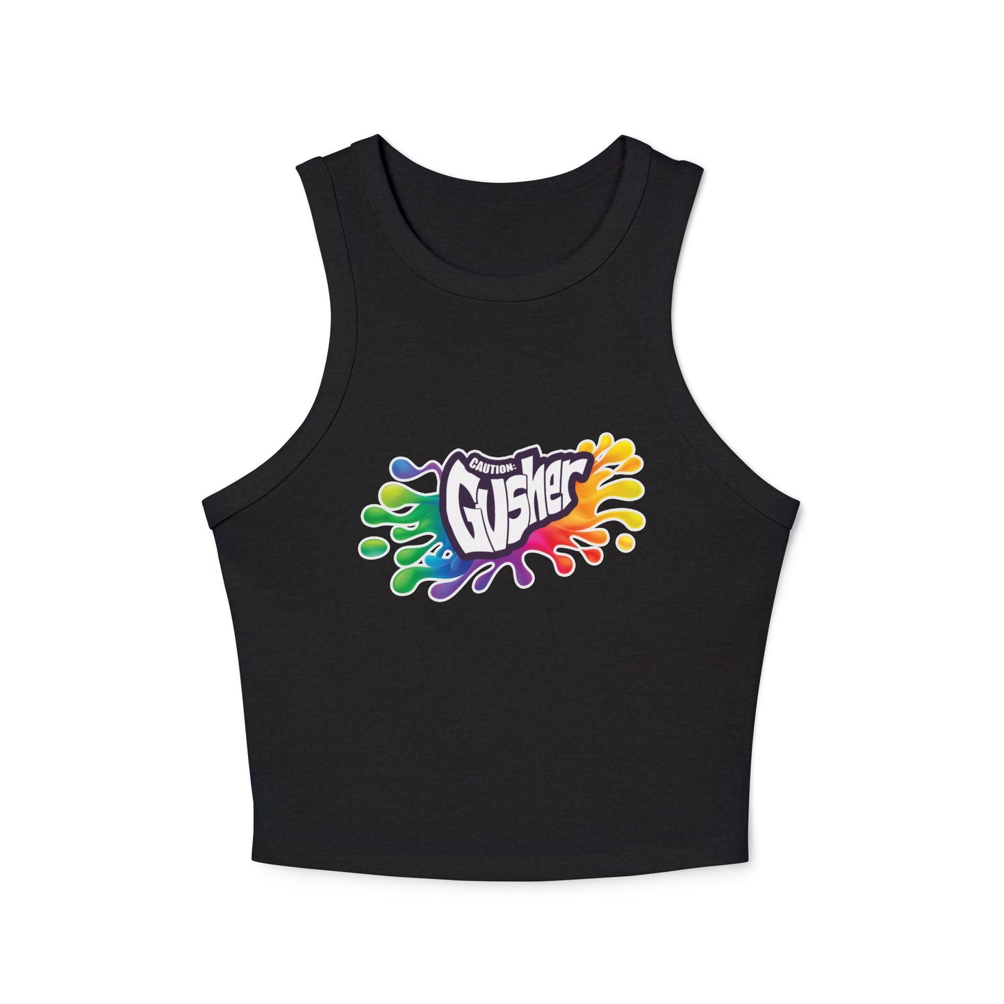 Caution: Gusher Micro Rib Racer Tank Top