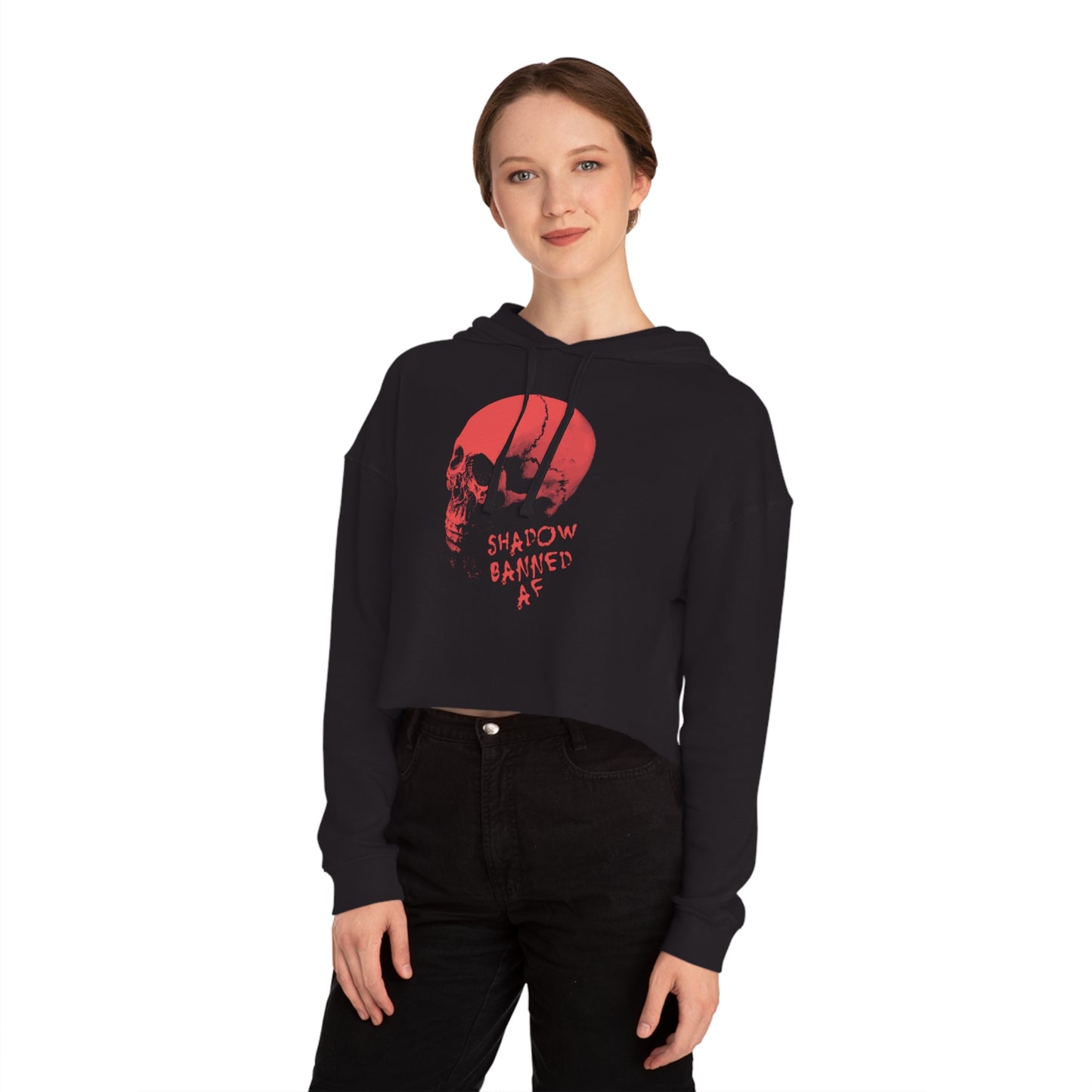 Shadowbanned AF Cropped Hooded Sweatshirt