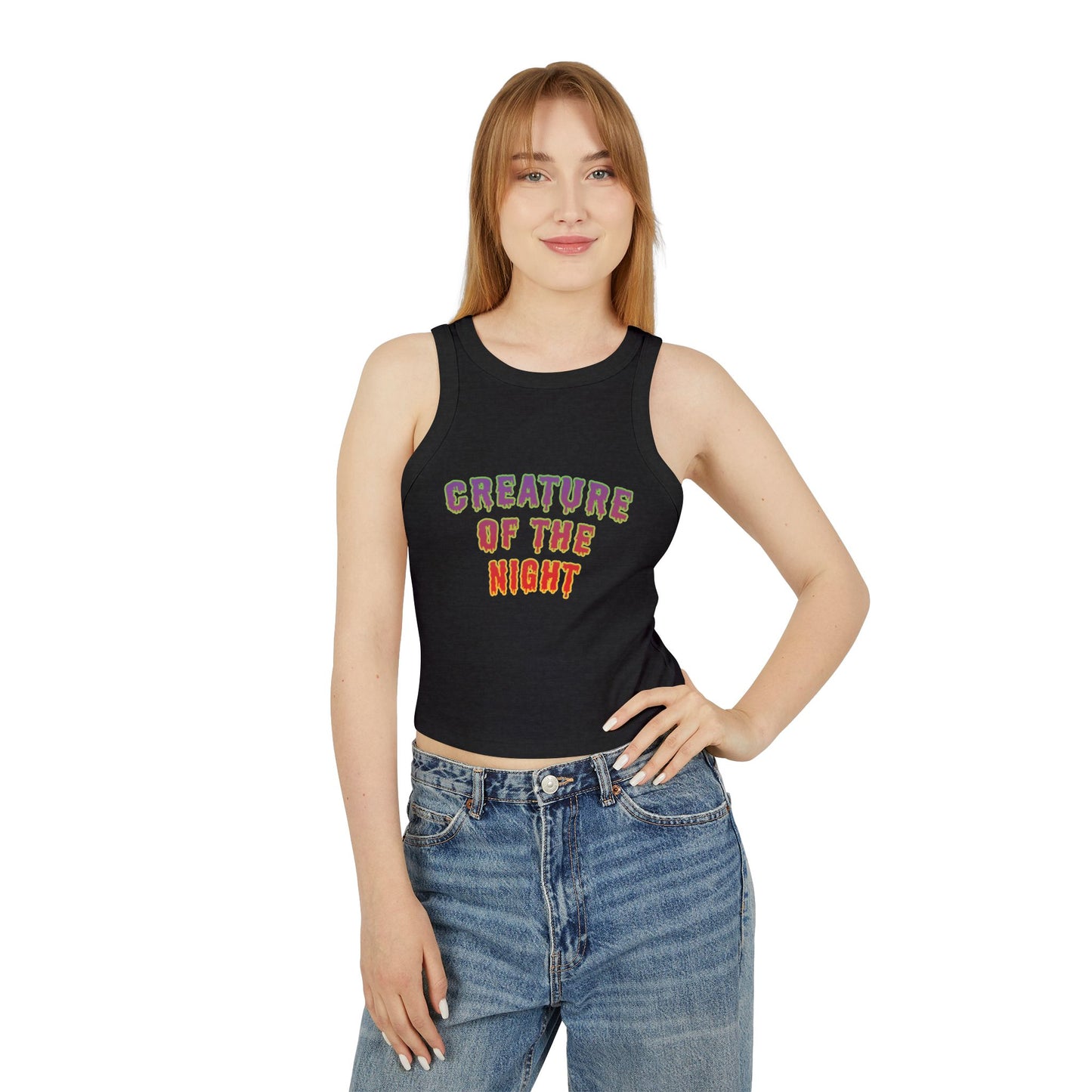 Creature of the Night Micro Rib Racer Tank Top