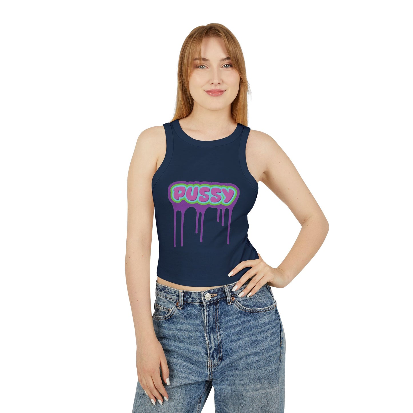 Dripping P*ssy Micro Rib Racer Tank Top