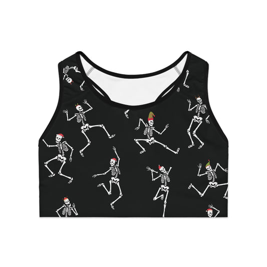 Party Skeletons Sports Bra