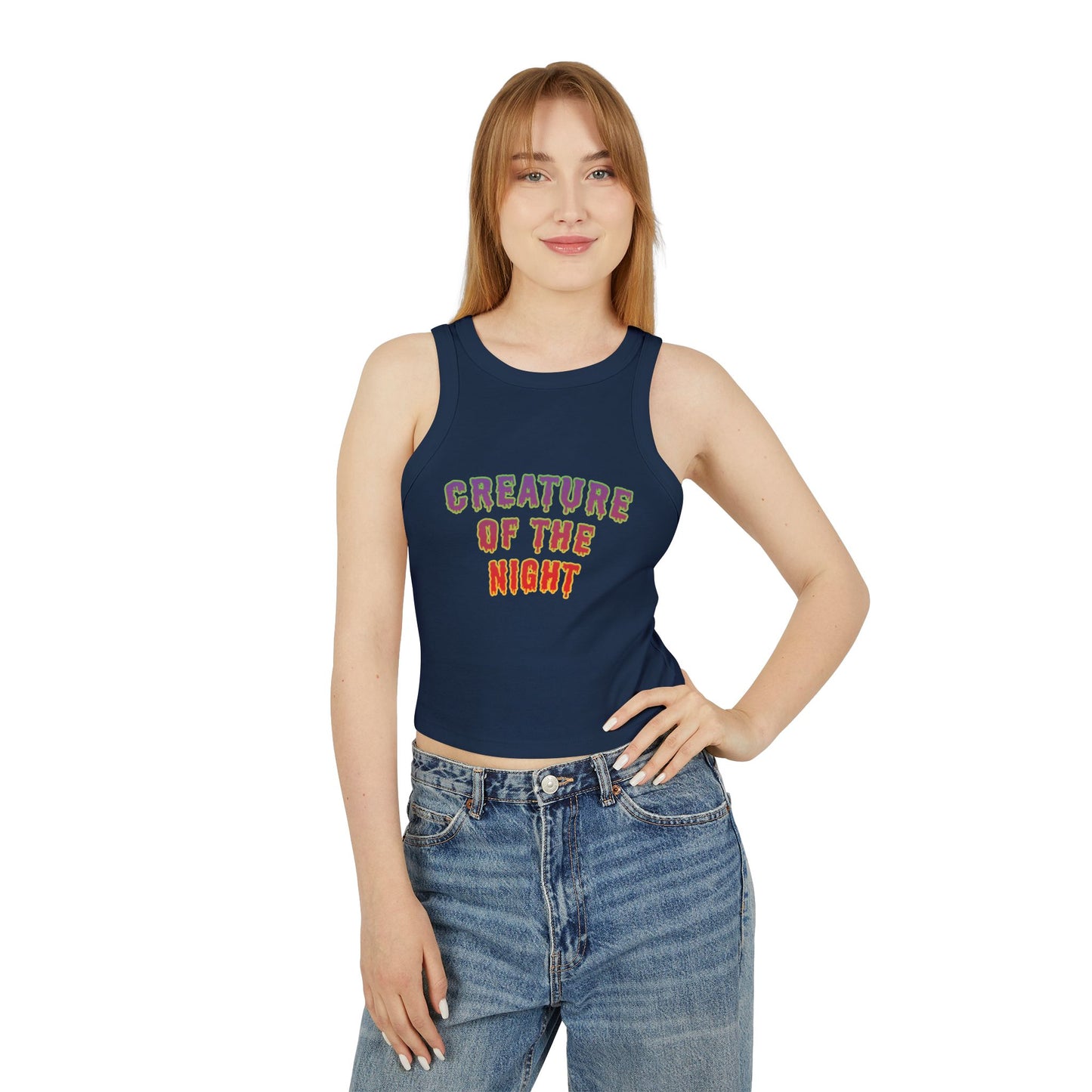 Creature of the Night Micro Rib Racer Tank Top